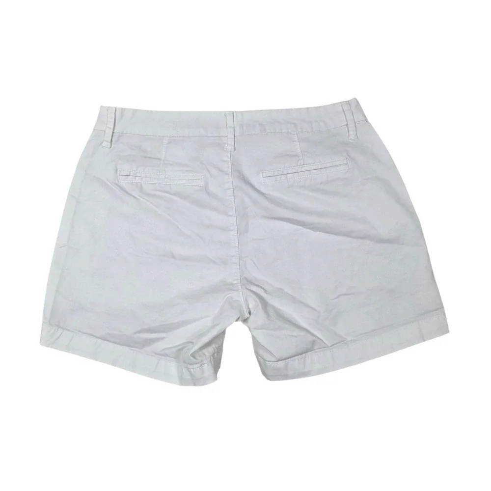 Old Navy Chino Shorts White Cotton Stretch Casual Size 2 Summer, Preppy, Classic